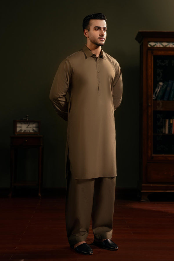 KAMEEZ SHALWAR-OLIV-GRN