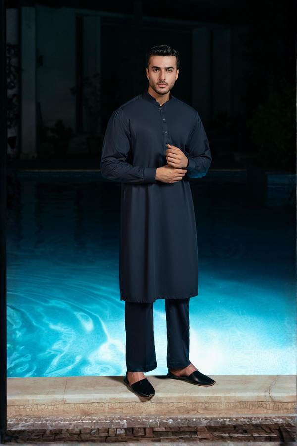 KURTA TROUSER-NAVY-BLU
